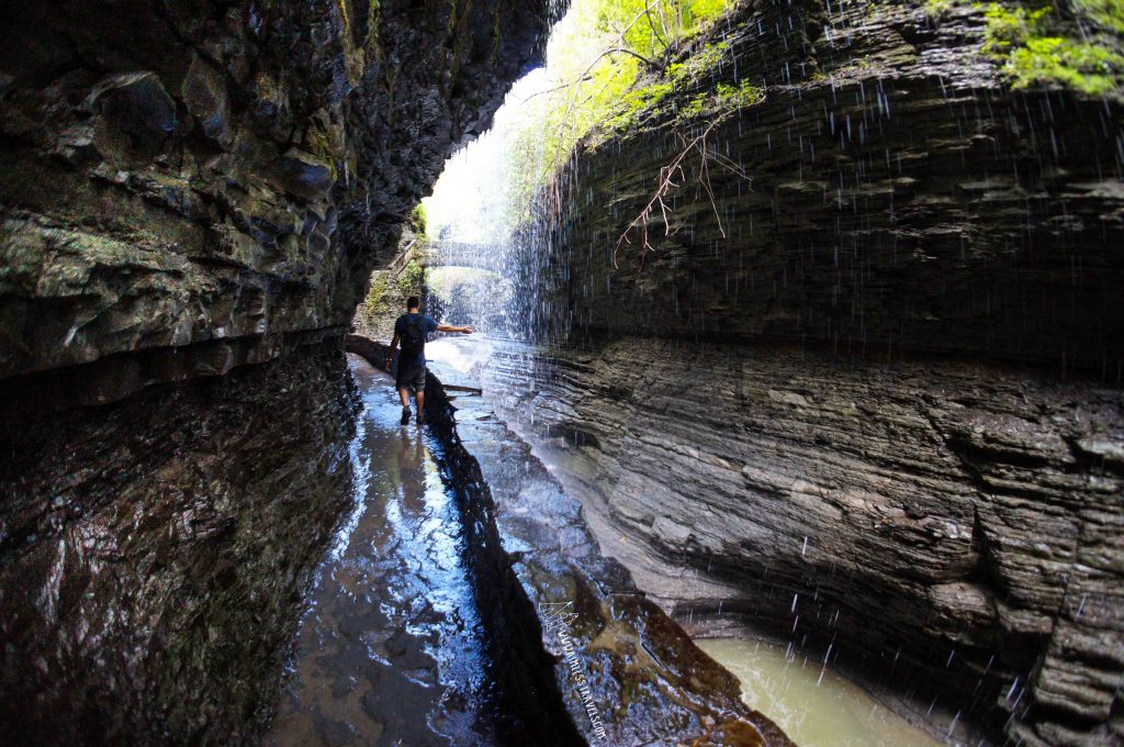 Watkins Glen State Park is a gorge trail that features 19 waterfalls in upstate New York